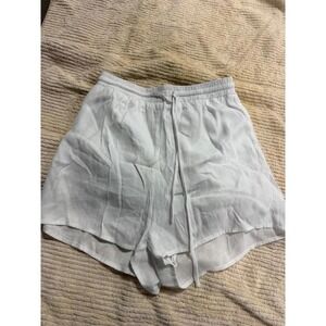 Princess Polly White Drawstring Elastic Waist Flowy Summer Shorts Womens US 4